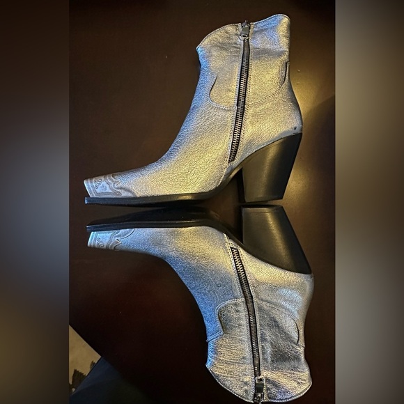 NIB Free People Brayden Western Boot US 7 EU 38 Pewter Silver - Picture 8 of 16